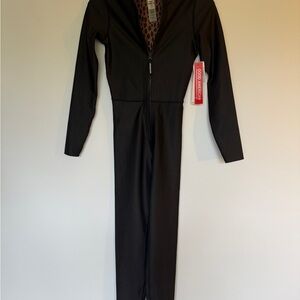 Good American Black reversible cheetah Jumpsuit